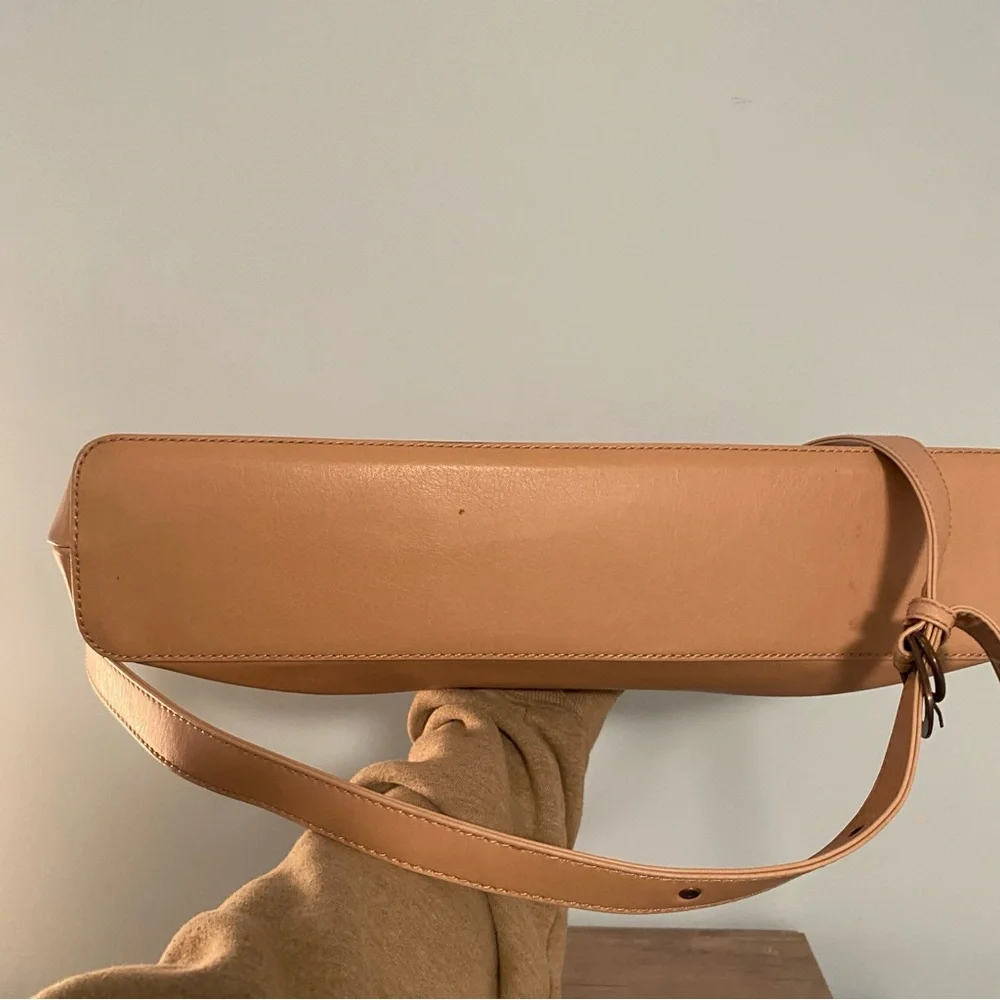 Matt & Nat Hand Bag Crossbody Purse Tote Camel/Beige Vegan Leather Shoulder Bag